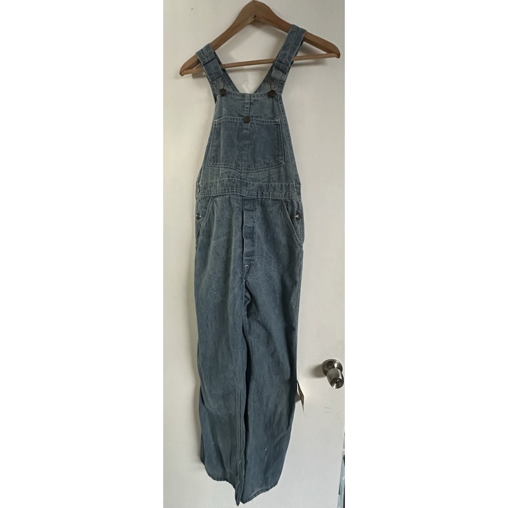 VTG‎ 70s OshKosh B'gosh Denim Overalls Light Wash Union Made Women Size 28x29
